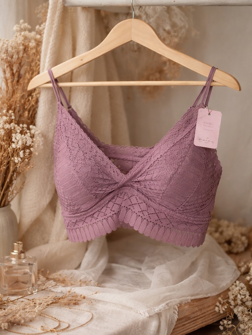 Drop Dead Darlings Anemone Lace Bralette XXL NWT Mauve Boho Boutique